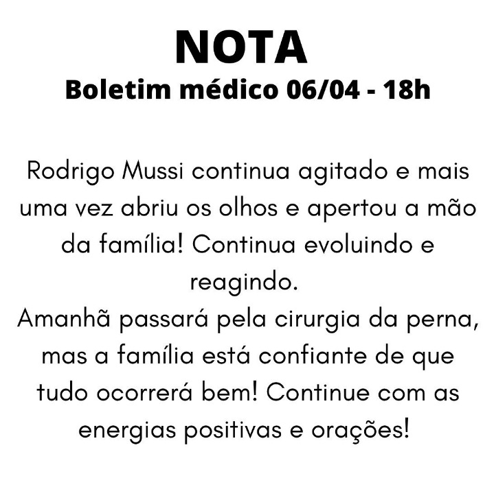 Rodrigo Mussi Abre Os Olhos Novamente E Aperta A M O Da Fam Lia